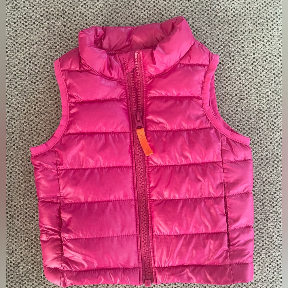 Pink Primary puffer vest, 12-18 months
